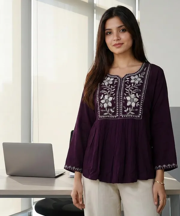 Women_Cotton_Blend_Kurti_Top