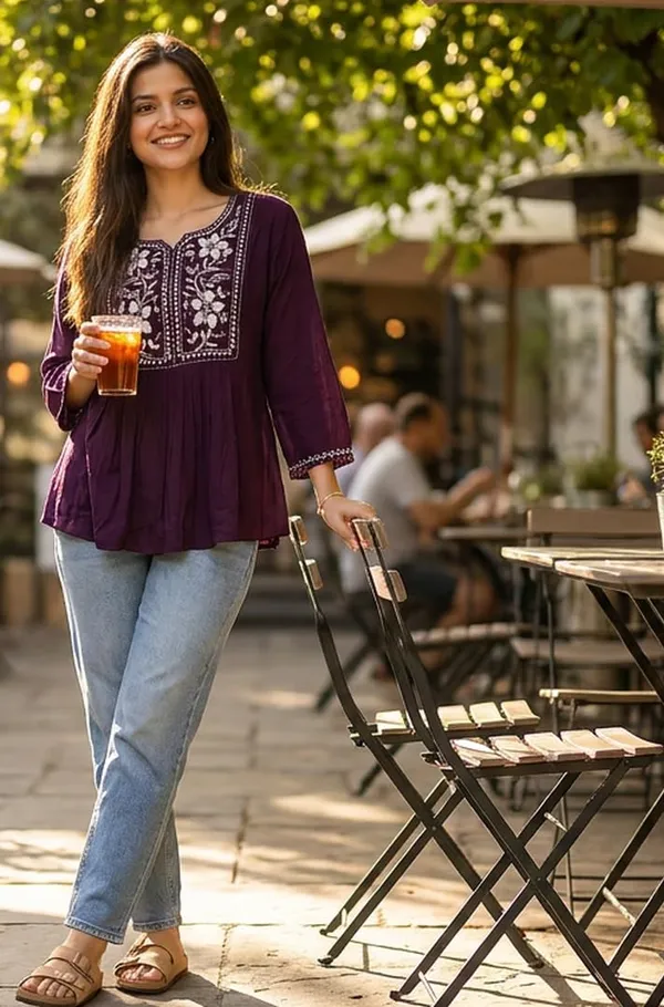 Women_Cotton_Blend_Kurti_Top