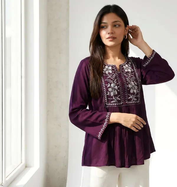 Women_Cotton_Blend_Kurti_Top
