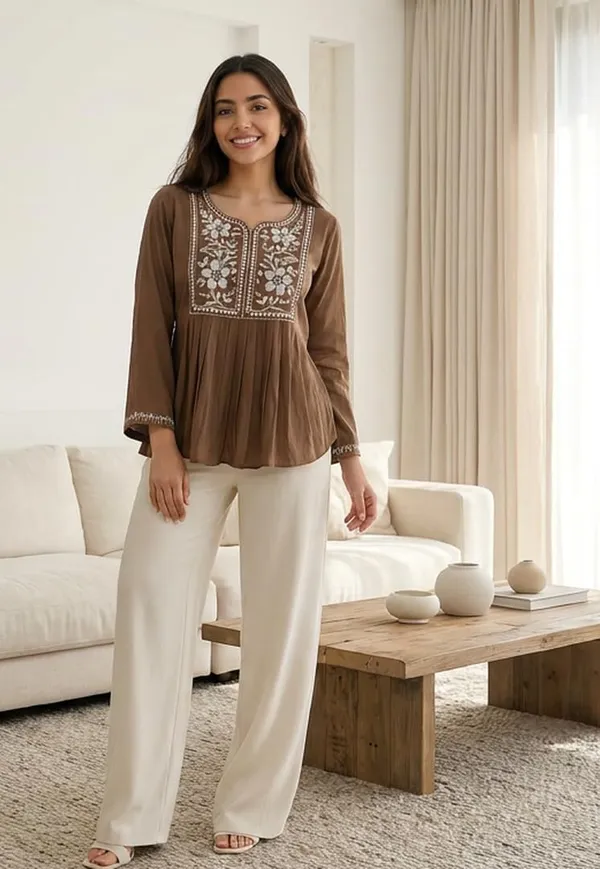 Women_Cotton_Blend_Kurti_Top