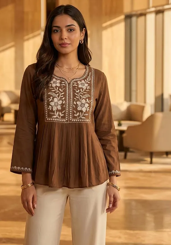 Women_Cotton_Blend_Kurti_Top