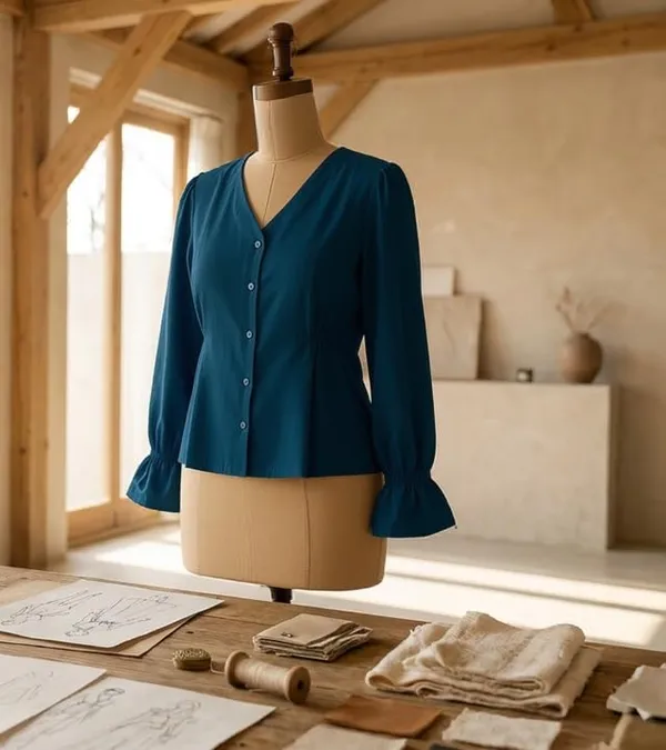 Women_V_Neck_Button_Down_Shirt
