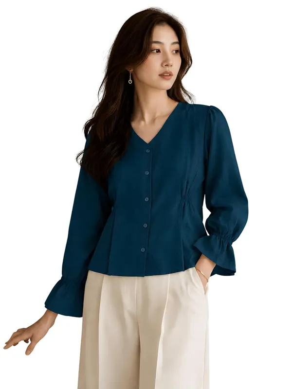 Women_V_Neck_Button_Down_Shirt