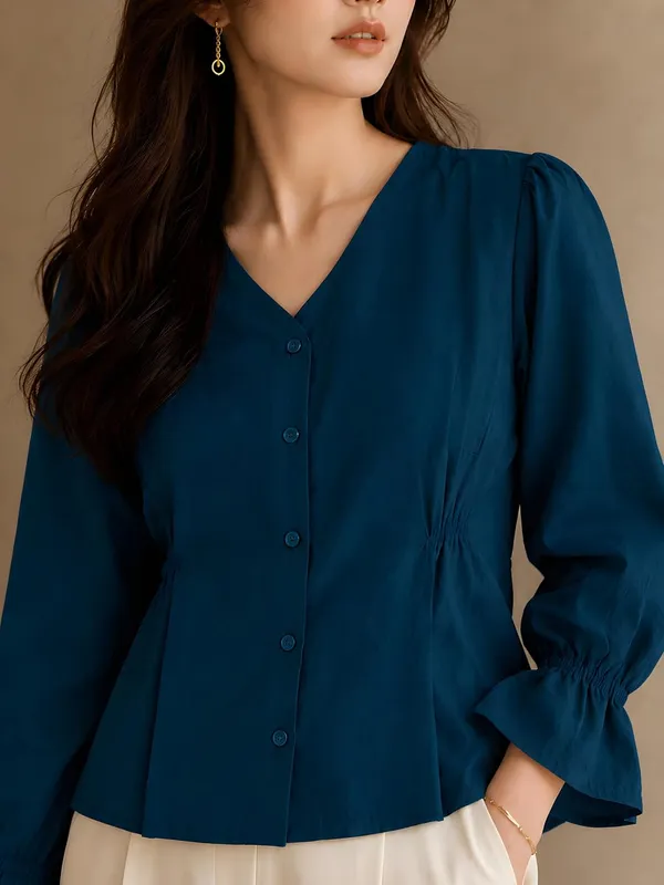 Women_V_Neck_Button_Down_Shirt
