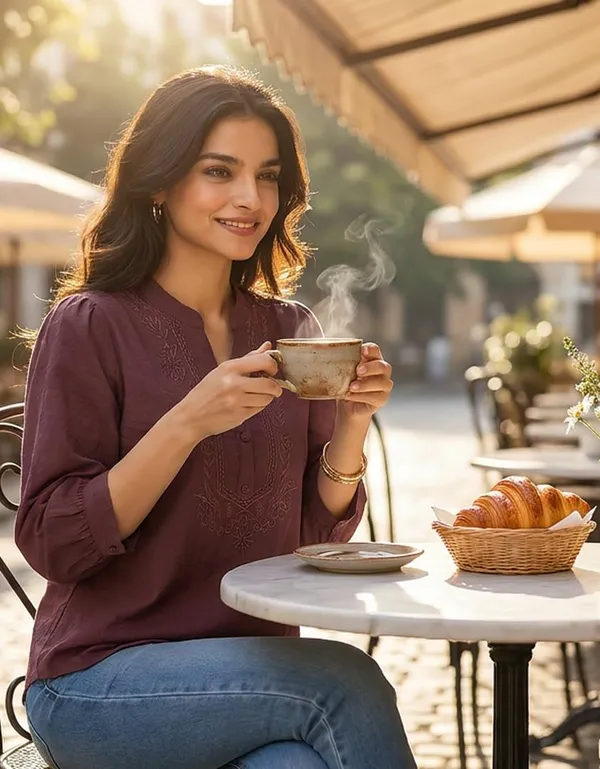 Women_Cotton_Blend_Mandarin_Collar_Tunic_Top