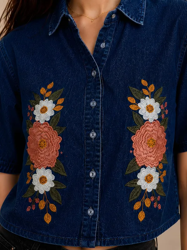 Womens_Embroidered_Cotton_Blend_Crop_Shirt