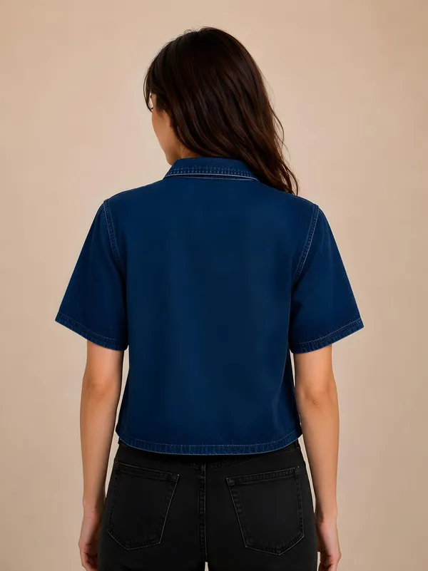 Womens_Embroidered_Cotton_Blend_Crop_Shirt