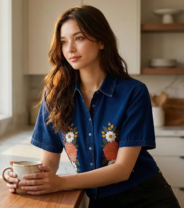 Womens_Embroidered_Cotton_Blend_Crop_Shirt