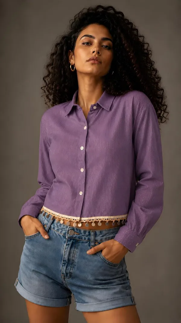 Crop_Top_With_Shrug_Shirt_For_Women