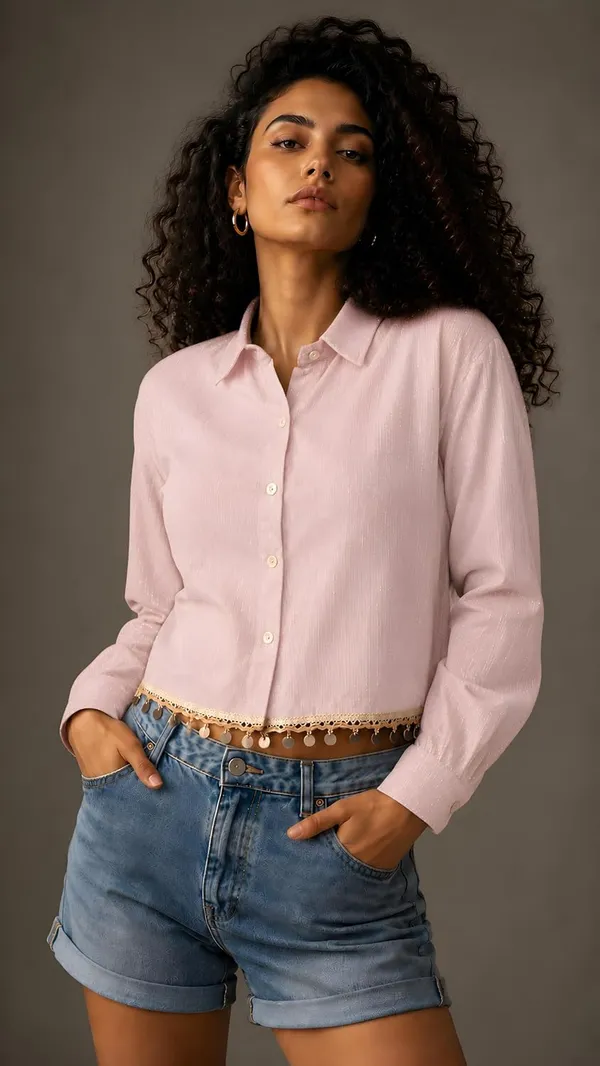 Crop_Top_With_Shrug_Shirt_For_Women
