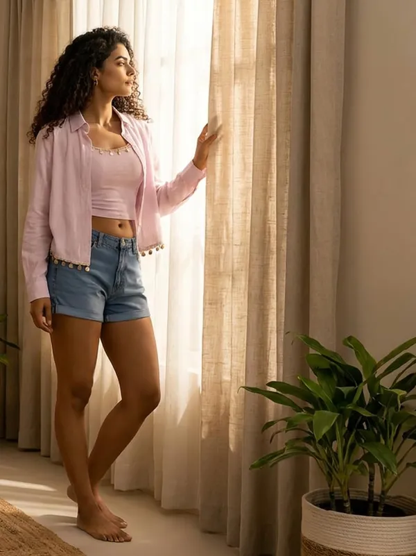 Crop_Top_With_Shrug_Shirt_For_Women