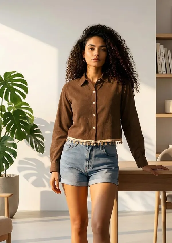 Crop_Top_With_Shrug_Shirt_For_Women