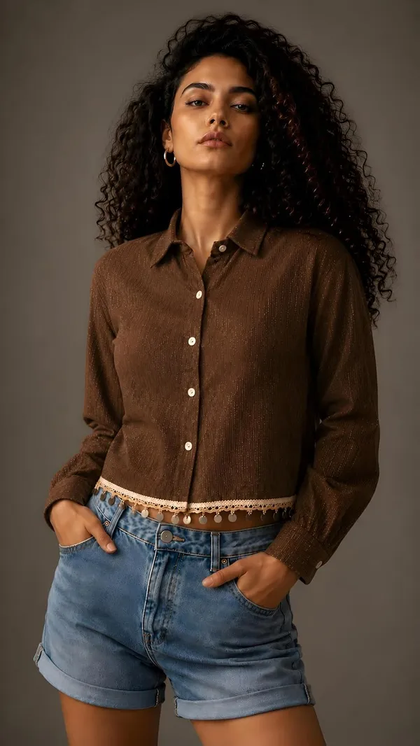Crop_Top_With_Shrug_Shirt_For_Women