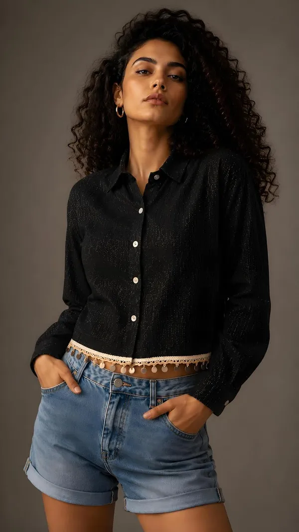 Crop_Top_With_Shrug_Shirt_For_Women