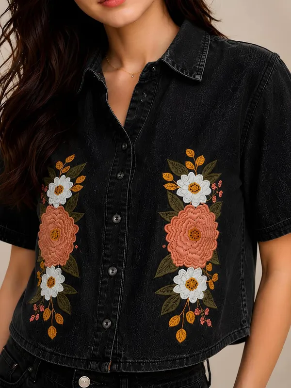 Womens_Embroidered_Cotton_Blend_Crop_Shirt
