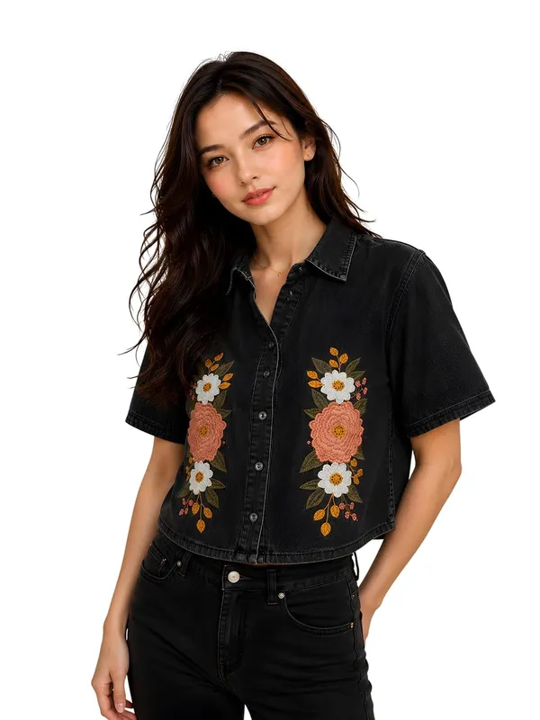 Womens_Embroidered_Cotton_Blend_Crop_Shirt