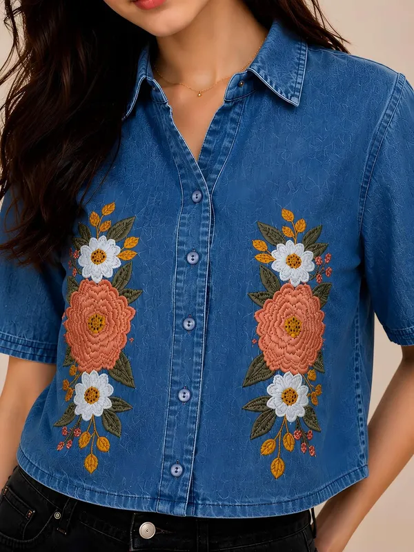 Womens_Embroidered_Cotton_Blend_Crop_Shirt