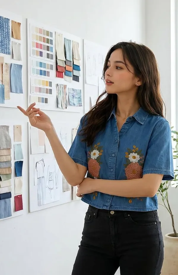 Womens_Embroidered_Cotton_Blend_Crop_Shirt