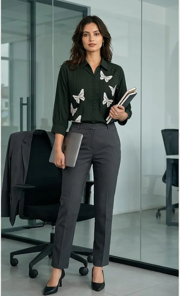 Womens_Embroidered_Cotton_Blend_Button_Down_Top