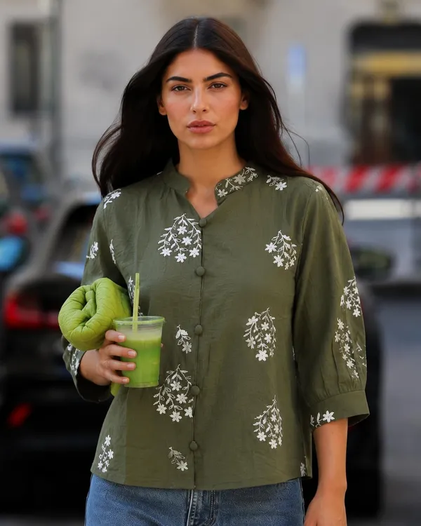 Womens_Cotton_Blend_Mandarin_Collar_Tunic_Top