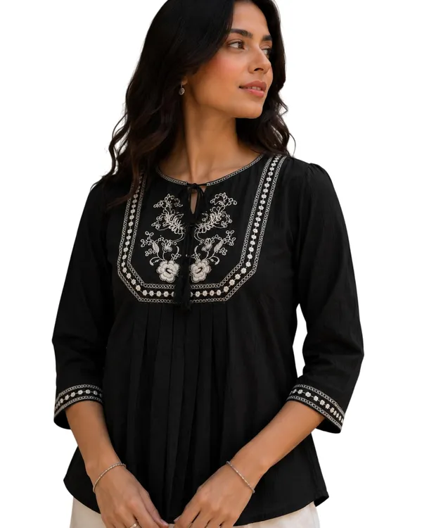 Women_Embroidered_Peplum_Top