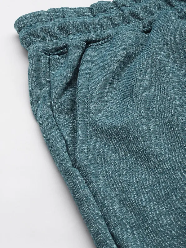 Teal_Blue_Cotton_Blend_Striped_Sports_Shorts_For_Men