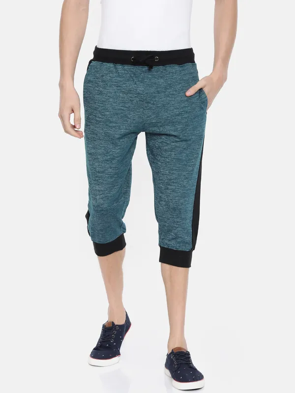 Teal_Cotton_Blend_Relaxed_Fit_Jogger_Capris_For_Men