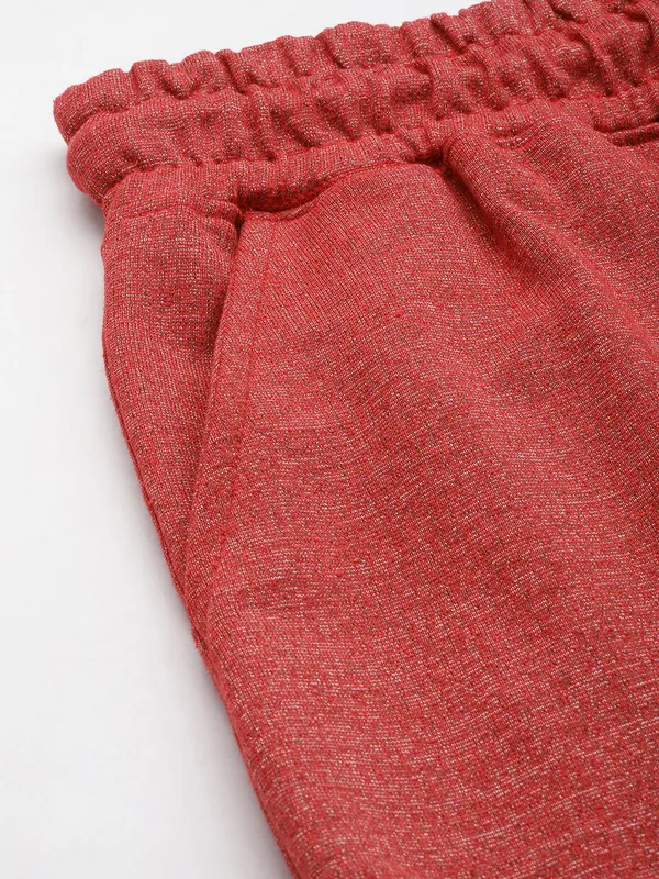 Coral_Red_Cotton_Blend_Relaxed_Fit_Cargo_Shorts_For_Men
