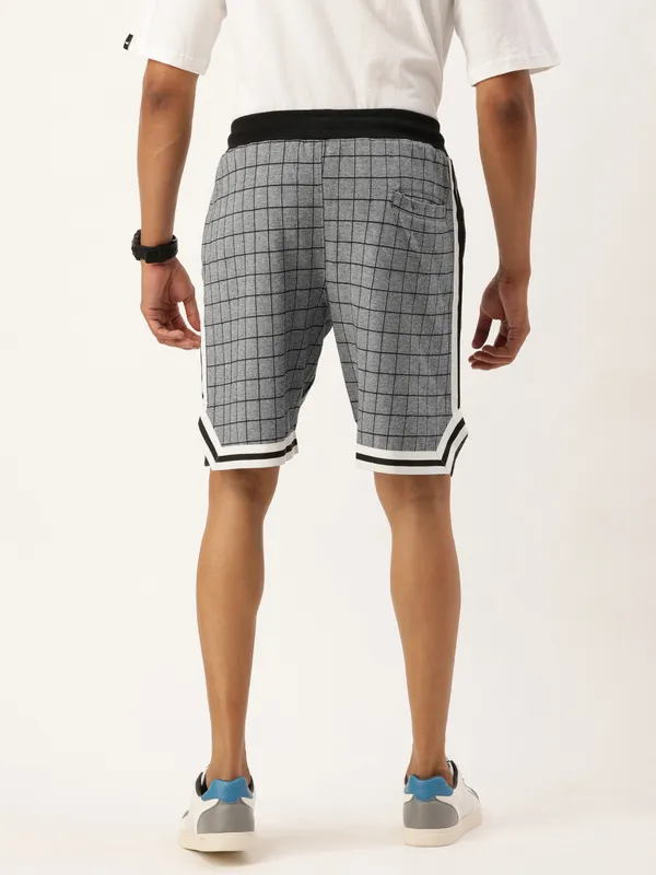 Grey_Checkered_Cotton_Blend_Side_Stripe_Sports_Shorts_For_Men