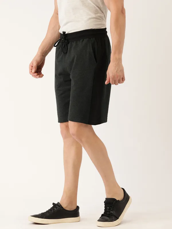 Black_Cotton_Fleece_Lined_Drawstring_Shorts_For_Men