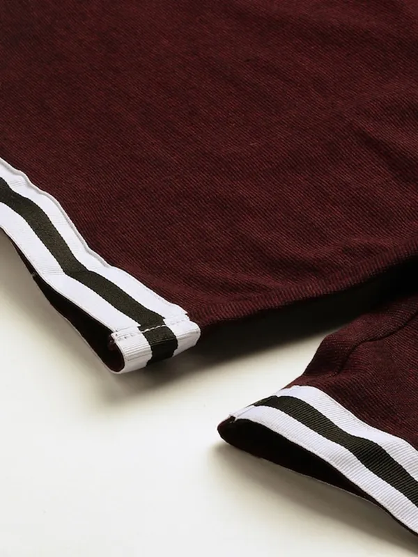 Maroon_Cotton_Blend_Basketball_Style_Shorts_For_Men