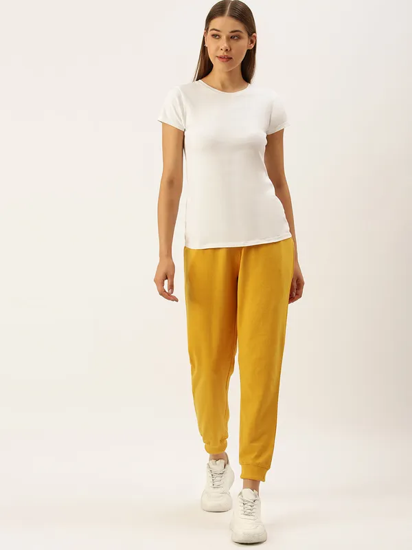 Mustard_Yellow_Cotton_Blend_Drawstring_Joggers_For_Women
