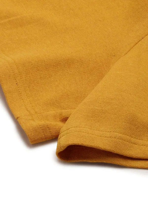 Mustard_Yellow_Cotton_Blend_Relaxed_Fit_Shorts_For_Women