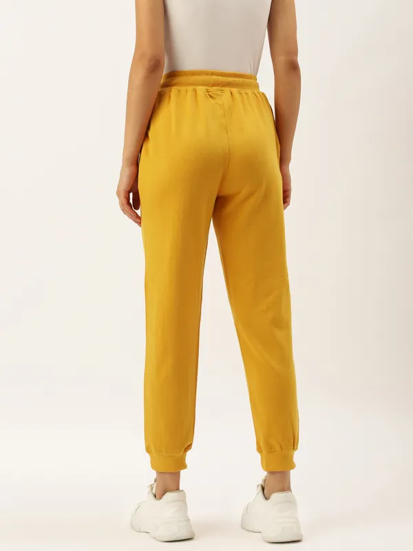 Mustard_Yellow_Cotton_Blend_Drawstring_Joggers_For_Women