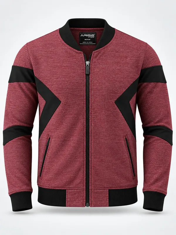 Maroon_Textured_Casual_Bomber_Jacket_for_Men