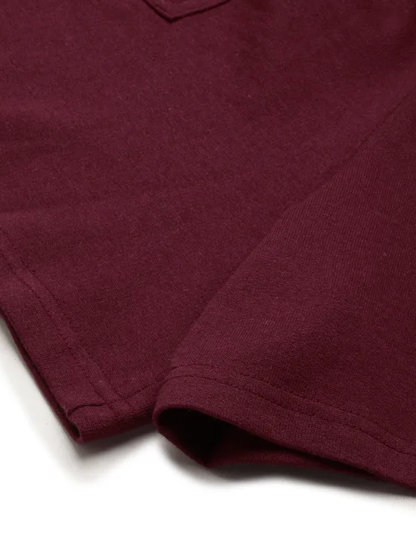 Maroon_Cotton_Blend_Relaxed_Fit_Shorts_For_Women