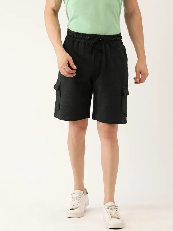 Black_Cotton_Blend_Relaxed_Fit_Drawstring_Shorts_For_Men
