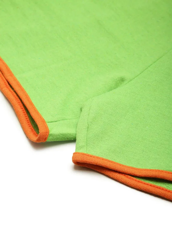 Green_Cotton_Blend_Striped_Drawstring_Shorts_For_Women