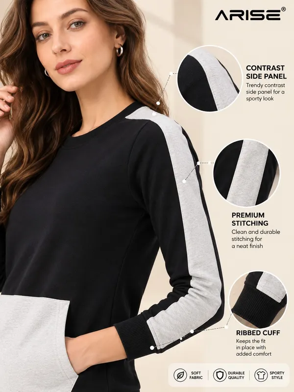 Black_Contrast_Panel_Crew_Neck_Sweatshirt_for_Women
