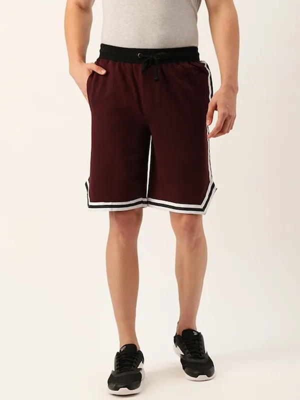 Maroon_Cotton_Blend_Basketball_Style_Shorts_For_Men