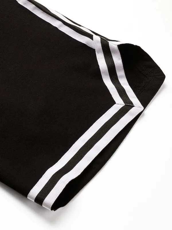 Black_And_White_Side_Stripe_Cotton_Blend_Shorts_For_Men