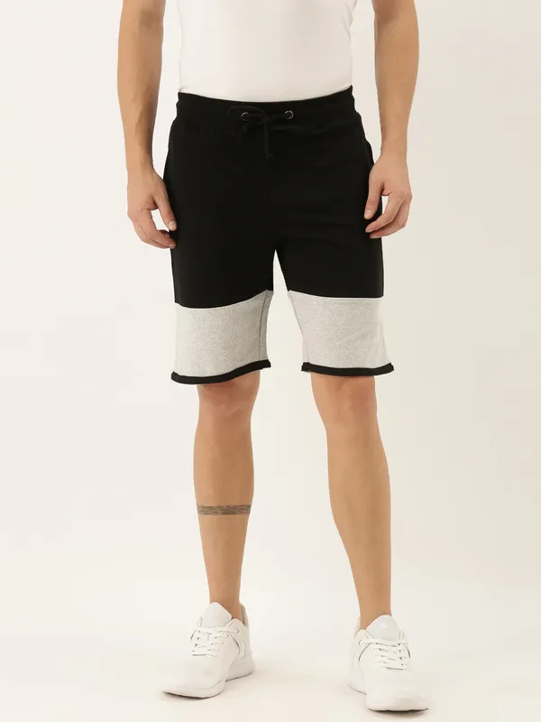 Black_Cotton_Blend_Relaxed_Fit_Drawstring_Shorts_For_Men