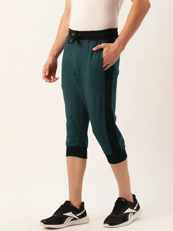 Teal_Cotton_Blend_Drawstring_Capri_Joggers_For_Men