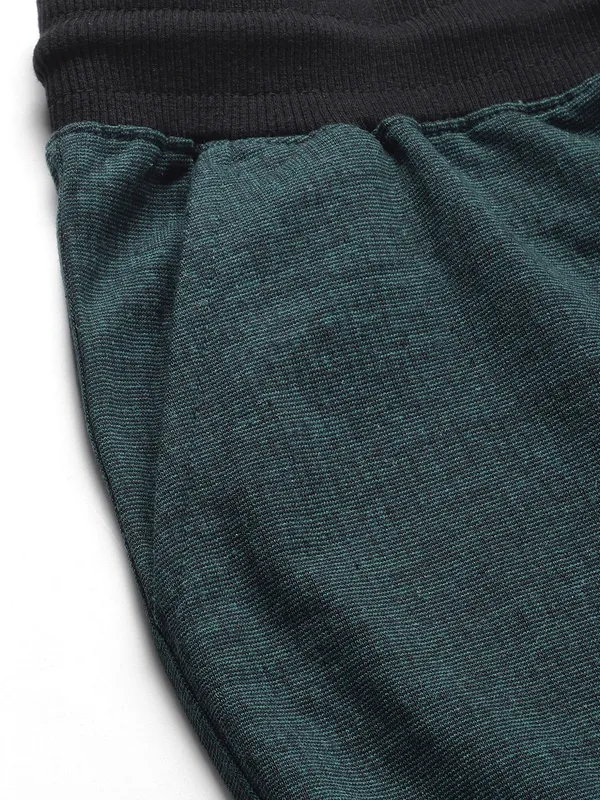 Teal_Cotton_Blend_Elasticated_Casual_Shorts_For_Men