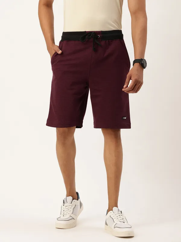 Maroon_Cotton_Blend_Relaxed_Fit_Shorts_For_Men