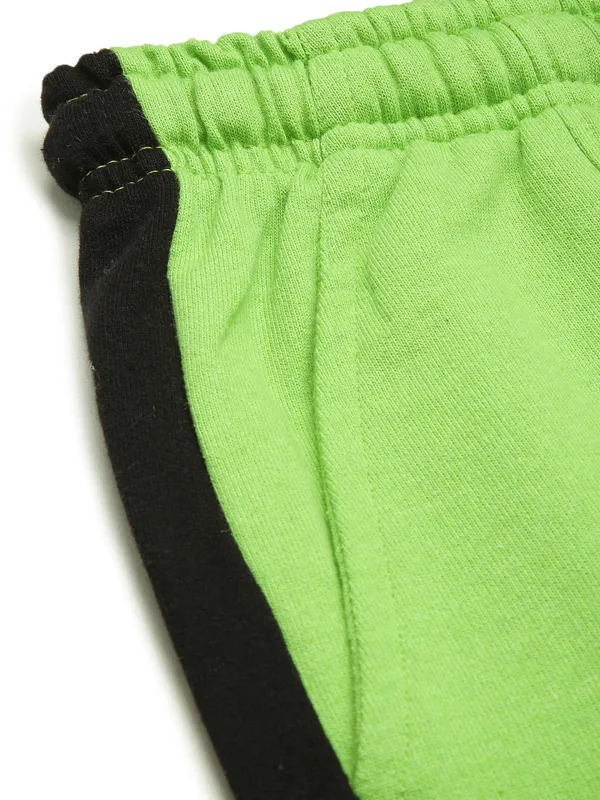 Green_And_Black_Side_Panel_Cotton_Blend_Track_Pants_For_Women