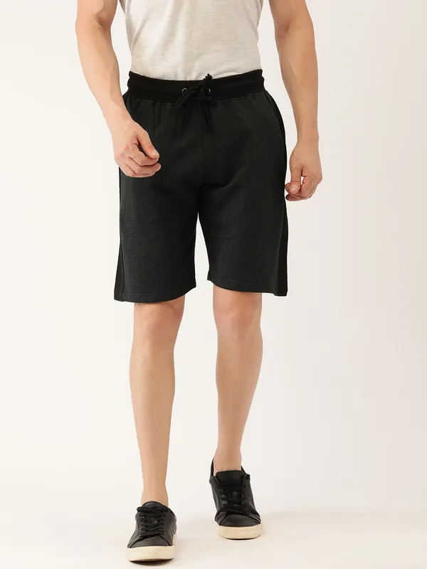 Black_Cotton_Fleece_Lined_Drawstring_Shorts_For_Men