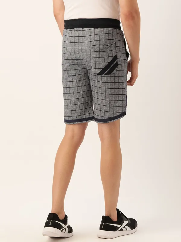 Grey_And_Black_Checked_Cotton_Blend_Relaxed_Fit_Shorts_For_Men