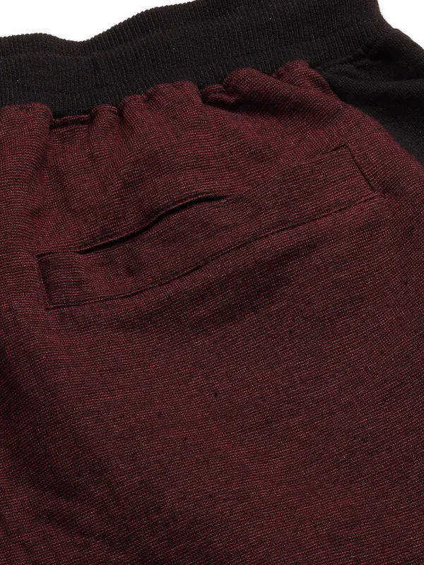 Maroon_Cotton_Shorts_With_Black_Side_Panel_For_Men