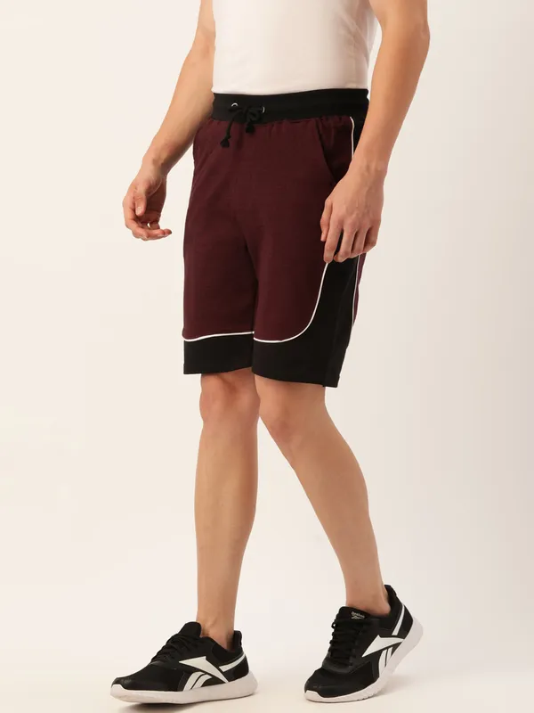 Maroon_Cotton_Blend_Relaxed_Fit_Shorts_For_Men